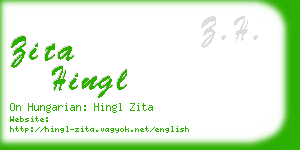 zita hingl business card